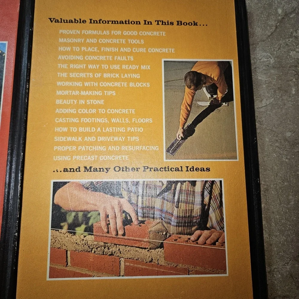 Vintage Practical Handbook Carpentry Concrete Masonry 1969 Hardcover DIY Book Se
